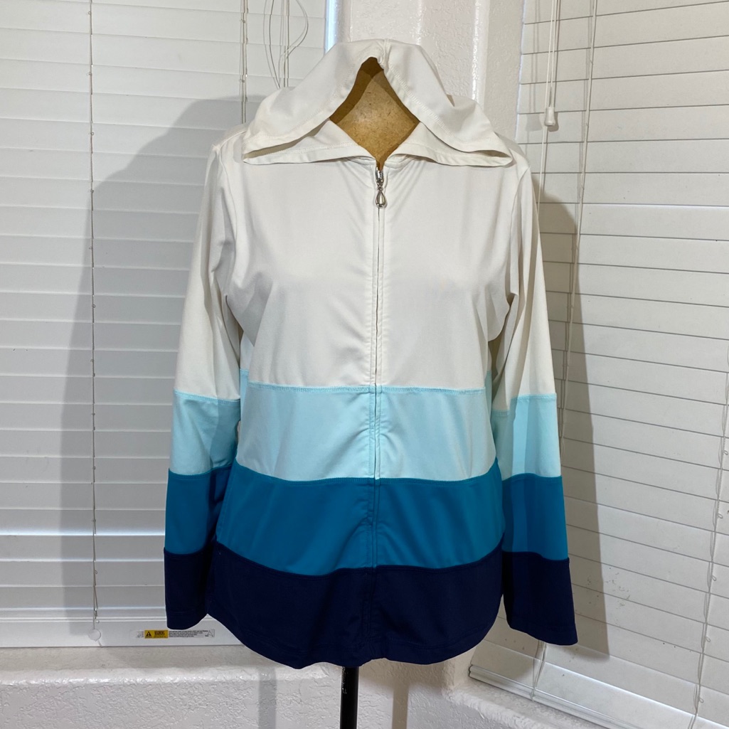 Bolle Zipper Sport Hoodie Jacket White Blue M